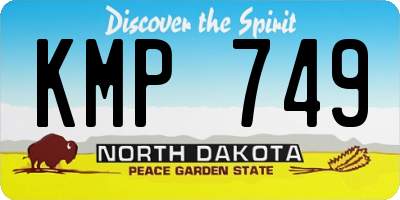 ND license plate KMP749