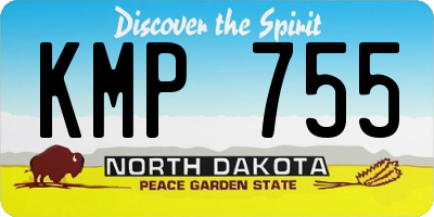 ND license plate KMP755