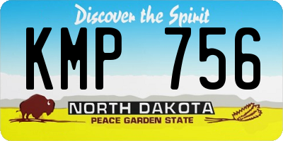 ND license plate KMP756