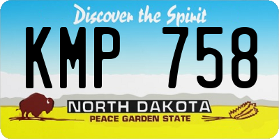 ND license plate KMP758