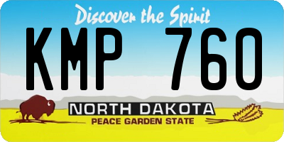 ND license plate KMP760