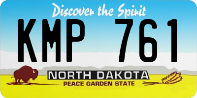 ND license plate KMP761