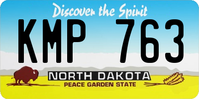 ND license plate KMP763