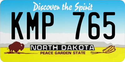 ND license plate KMP765