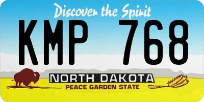 ND license plate KMP768