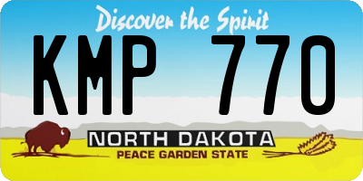 ND license plate KMP770