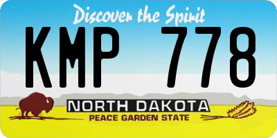 ND license plate KMP778