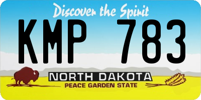 ND license plate KMP783