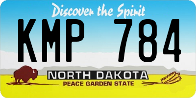 ND license plate KMP784