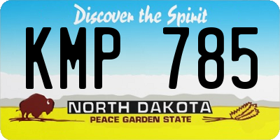 ND license plate KMP785