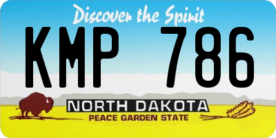 ND license plate KMP786