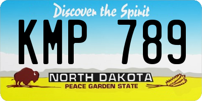 ND license plate KMP789