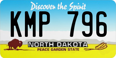 ND license plate KMP796