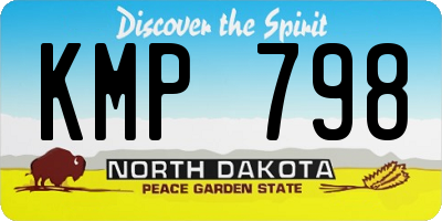 ND license plate KMP798