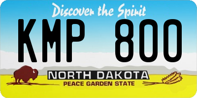 ND license plate KMP800
