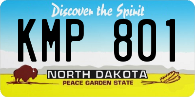 ND license plate KMP801