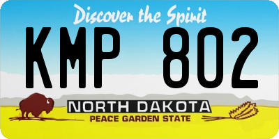 ND license plate KMP802