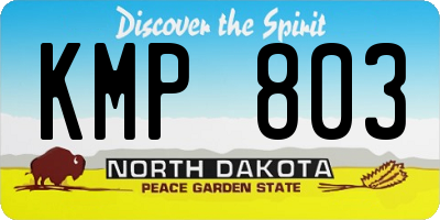 ND license plate KMP803