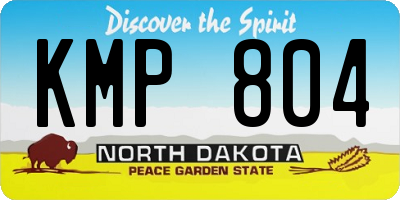 ND license plate KMP804