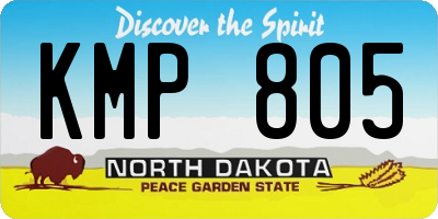 ND license plate KMP805