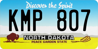 ND license plate KMP807
