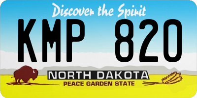 ND license plate KMP820