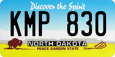 ND license plate KMP830