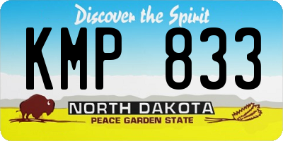ND license plate KMP833