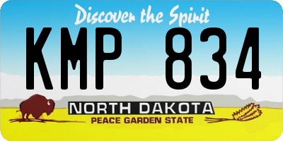 ND license plate KMP834