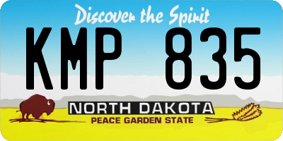 ND license plate KMP835