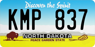 ND license plate KMP837