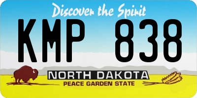 ND license plate KMP838