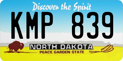 ND license plate KMP839