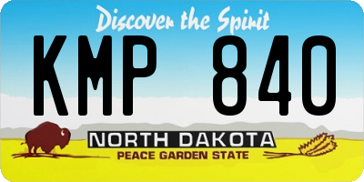 ND license plate KMP840