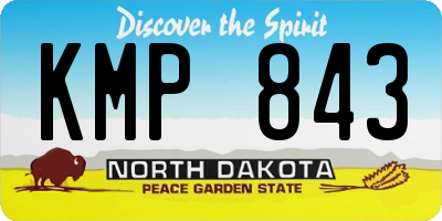 ND license plate KMP843