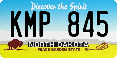 ND license plate KMP845