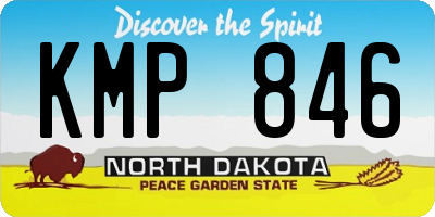 ND license plate KMP846