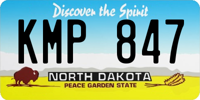 ND license plate KMP847