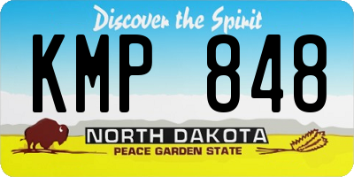 ND license plate KMP848