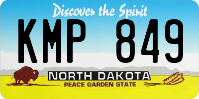 ND license plate KMP849