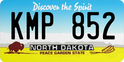 ND license plate KMP852
