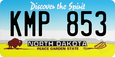 ND license plate KMP853