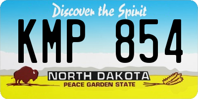 ND license plate KMP854