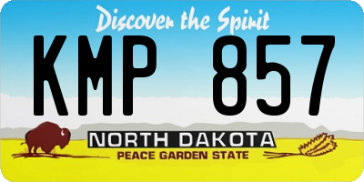 ND license plate KMP857