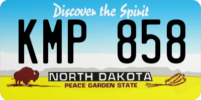 ND license plate KMP858