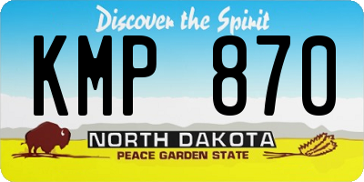 ND license plate KMP870