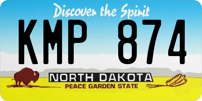 ND license plate KMP874
