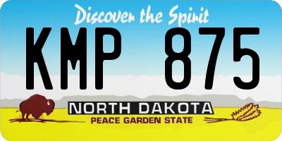 ND license plate KMP875