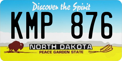ND license plate KMP876