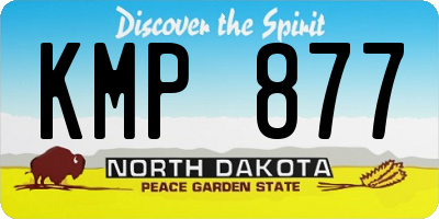 ND license plate KMP877